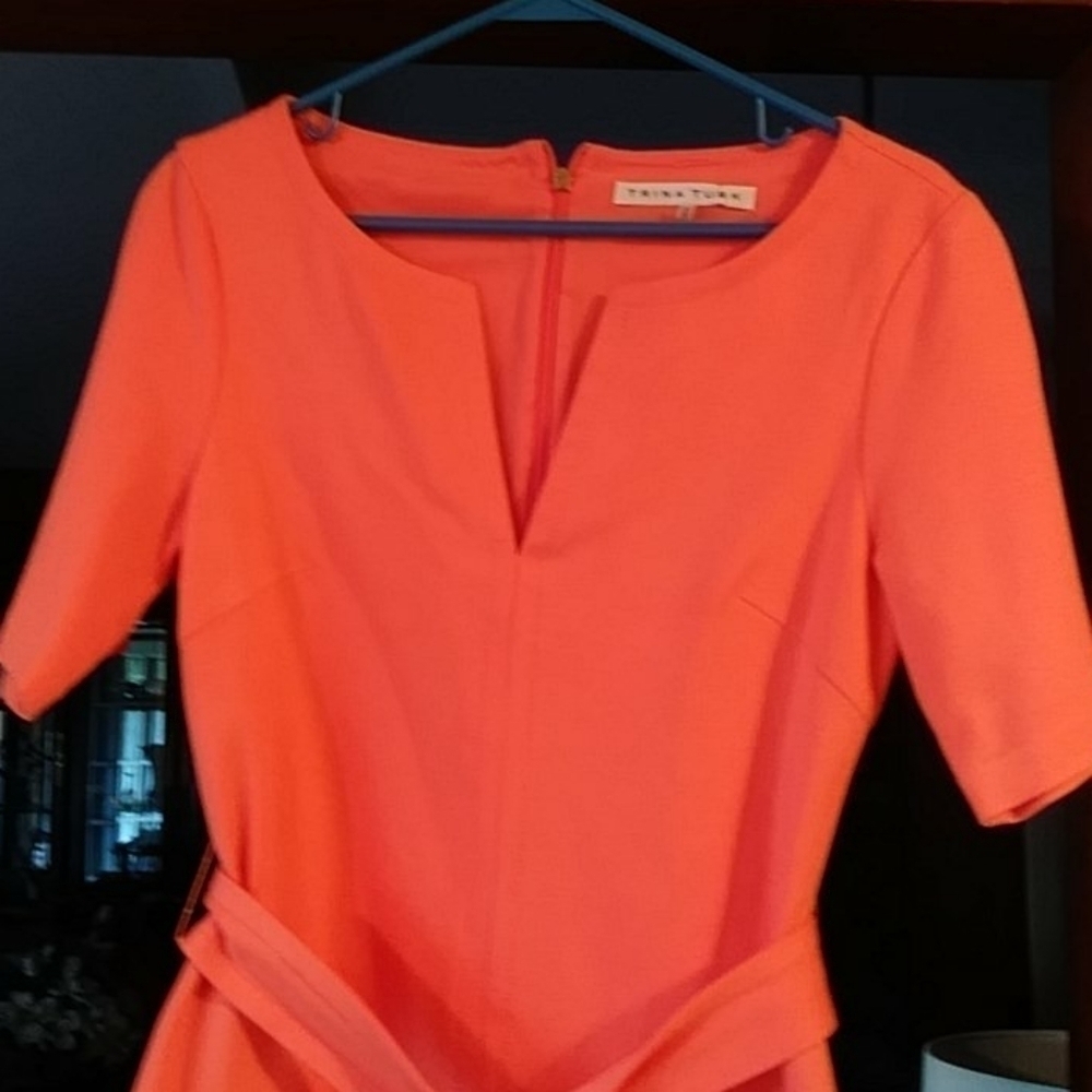 COPY - SIZE 6 TRINA TURK ORANGE DRESS!! NEVER WORN!! - Picture 6 of 11